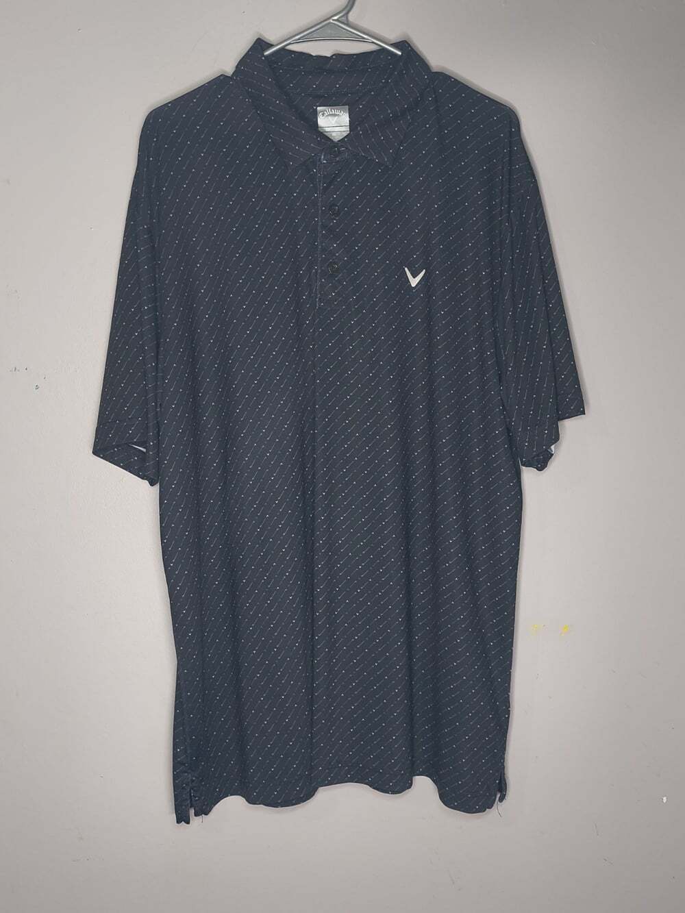 Callaway Shirt Mens Extra Large Black Opti-Dri Short Sleeve Polo Golf Active